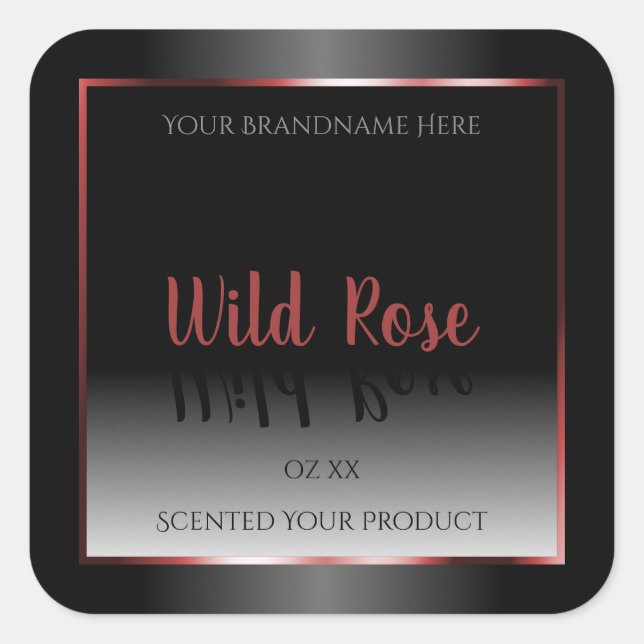 Black and White Product Label Burgundy Decor Frame (Front)