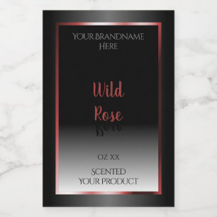 Black and White Product Label Burgundy Decor Frame