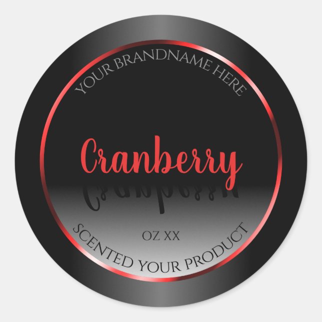 Black and White Product Label Decorative Red Frame (Front)