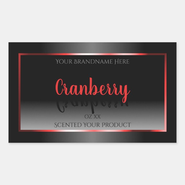 Black and White Product Label Decorative Red Frame (Front)