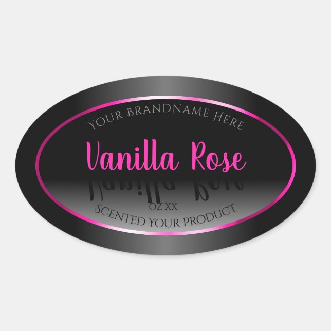Black and White Product Label Glamourous Pink Fram (Front)