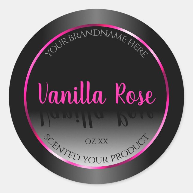 Black and White Product Label Glamourous Pink Fram (Front)