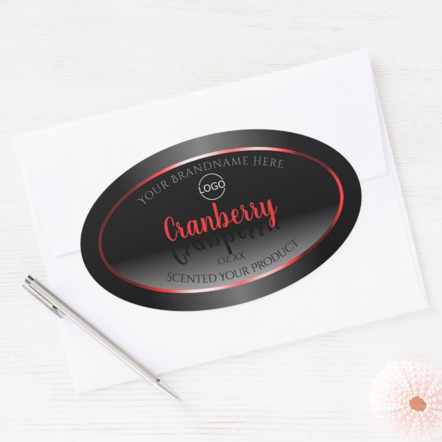Black and White Product Label Red Decor Frame Logo (Envelope)
