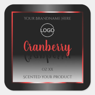 Black and White Product Label Red Decor Frame Logo