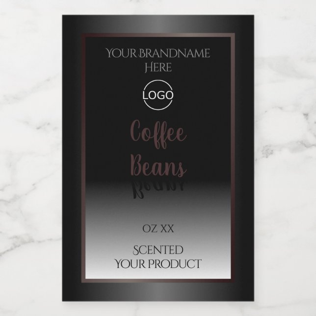 Black and White Product Labels Burgundy Frame Logo (Single Label)