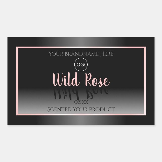 Black and White Product Labels Pink Frame Logo (Front)