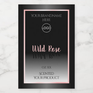 Black and White Product Labels Pink Frame Logo