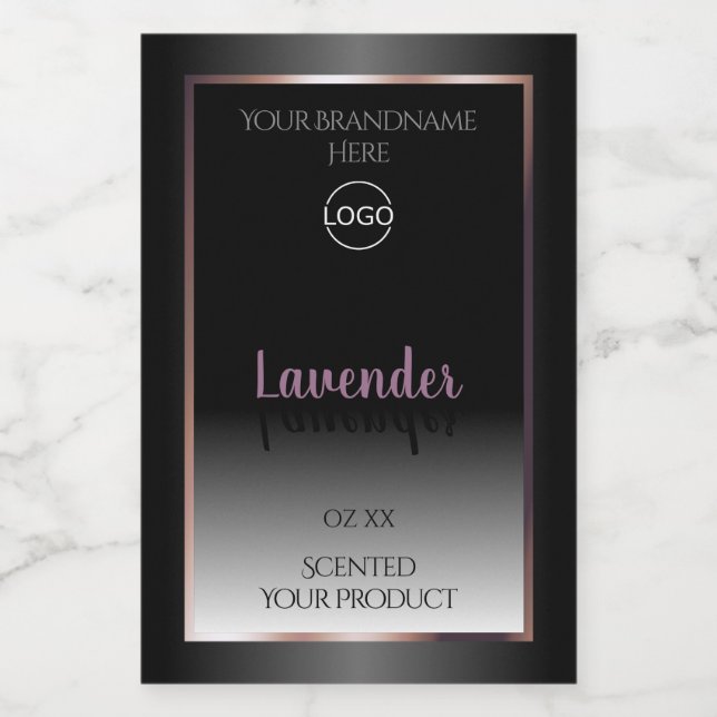 Black and White Product Labels Purple Frame Logo (Single Label)