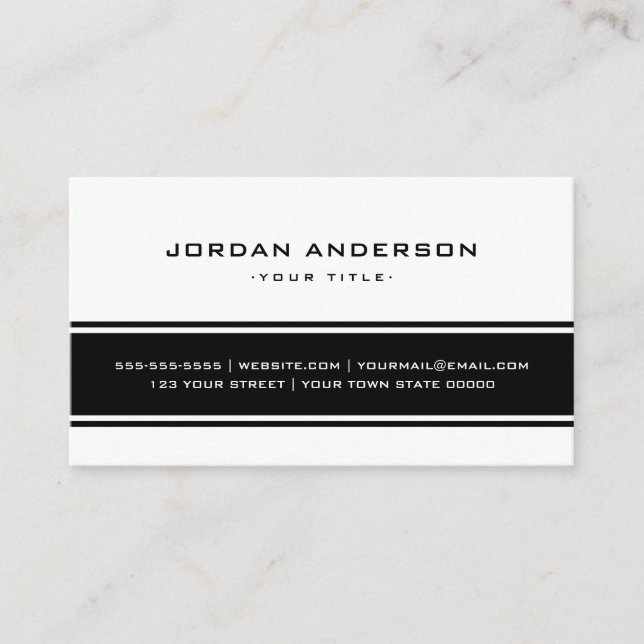 Black and white professional custom logo business card (Front)