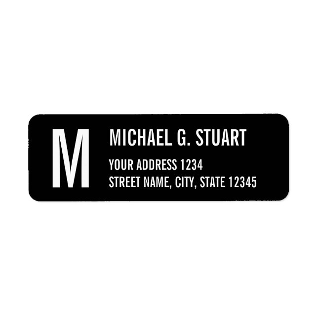 Black and White Professional Monogram Bold Text (Front)