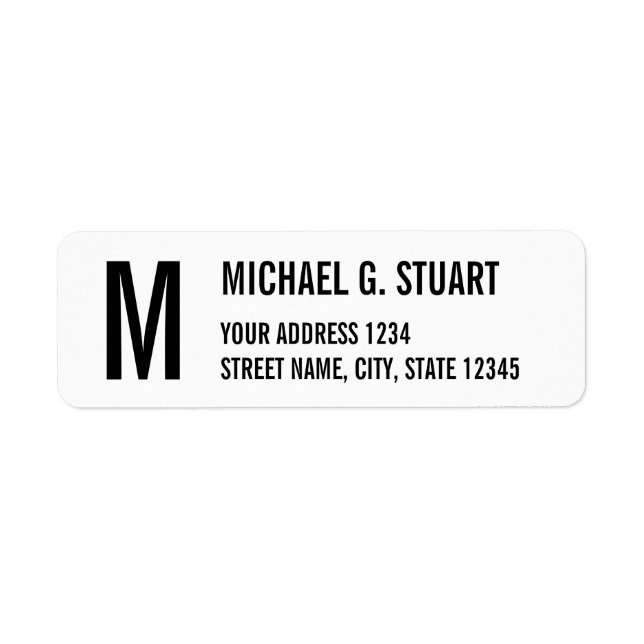 Black and White Professional Monogram Bold Text (Front)