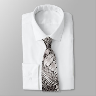 Black and White Professional Tribal Tattoo Pattern Tie