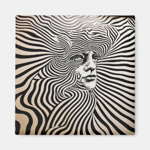 Black and White Psychedelic Designs Magnet
