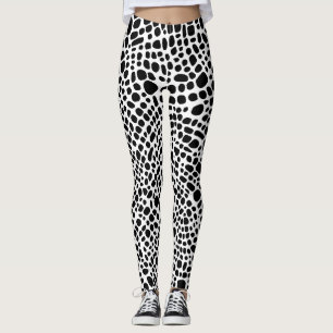 Black And White Psychedelic Oragnic Skin Pattern Leggings