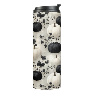Black and White Pumpkin Fall Design Thermal Tumbler