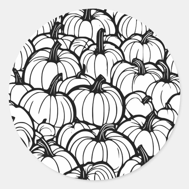 black and white pumpkins sticker (Front)