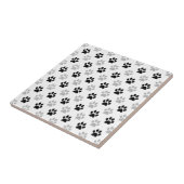 Black and white puppy paw prints tile (Side)