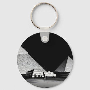 Black and White Pyramids Keychain