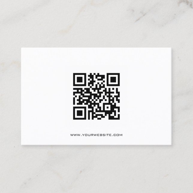 Black and White QR Code Consultant Business Card (Front)