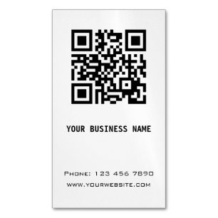 Black and White QR Code Magnetic Business Card