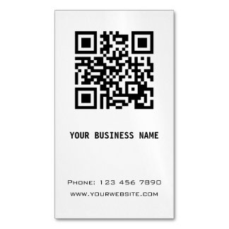 Black and White QR Code Magnetic Business Card
