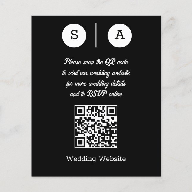 Black and White QR Code, Simple and Chic Flyer (Front)