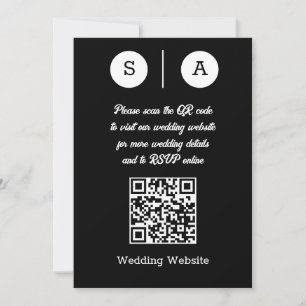 Black and White QR Code, Simple and Chic Invitation