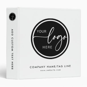 Black and White QR Code Your Logo Here Business Binder