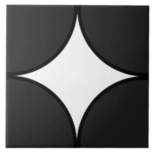 Black and white quarter circle tile pattern