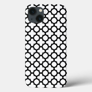 Black and White Quatrefoil iPhone 13 Case