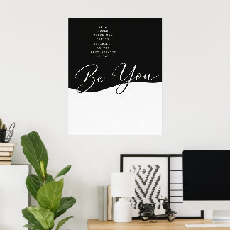 Black and White Quote Poster – Minimalist Wall
