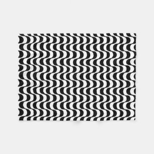 Black and White R.J. Waves Fleece Blanket