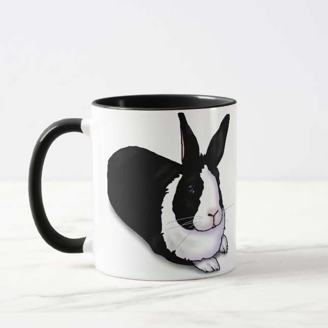 Black and White Rabbit Mug (Left)