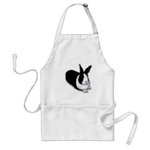 Black and White Rabbit Standard Apron