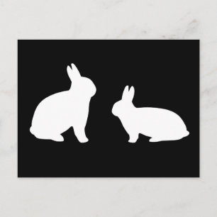 Black and White Rabbits Postcard - Customizable!