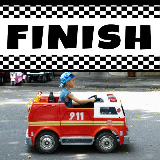 Black and white Racing Finish Line Banner