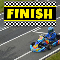 Black and White Racing Finish Line Banner Chequere