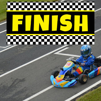 Black and White Racing Finish Line Banner Chequere