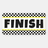 Black and White Racing Finish Line Banner | Race D