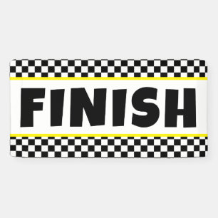 Black and White Racing Finish Line Banner   Race D