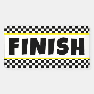 Black and White Racing Finish Line Banner | Race D