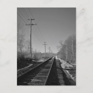 Black and White Rails Postcard