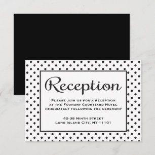 Black And White Reception Polka Dot Wedding Event Invitation