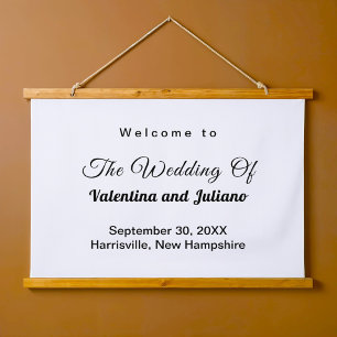 Black and White Rectangle Wedding Hanging Tapestry