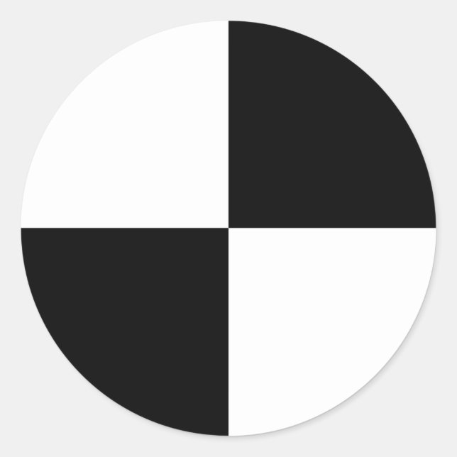 Black and White Rectangles Classic Round Sticker (Front)