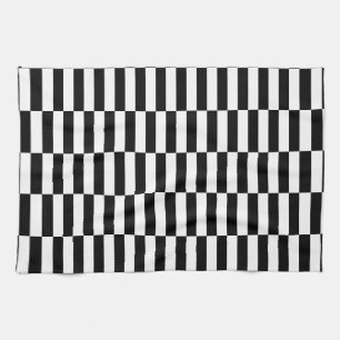 black and white rectangles kitchen towel