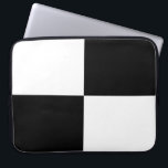 Black and White Rectangles Laptop Sleeve<br><div class="desc">A bold chequered pattern comprised of two black and two white rectangles makes up this clean digital design. If you'd like to add a monogram or image to the design, click the "Customize it!" button.
Digitally created image.
Copyright © 2011 Claire E. Skinner. All rights reserved.</div>