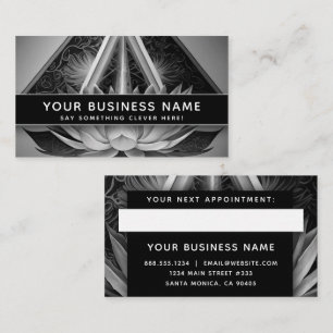 Black and White Reiki Modern Elegant Professional Appointment Card