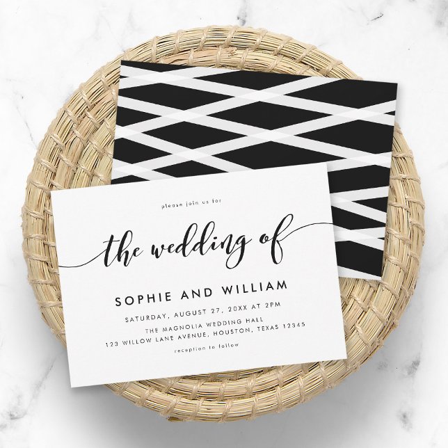 Black and White Relax Script Wedding Invitation (Creator Uploaded)