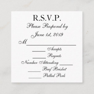 Black and White Response RSVP Cards
